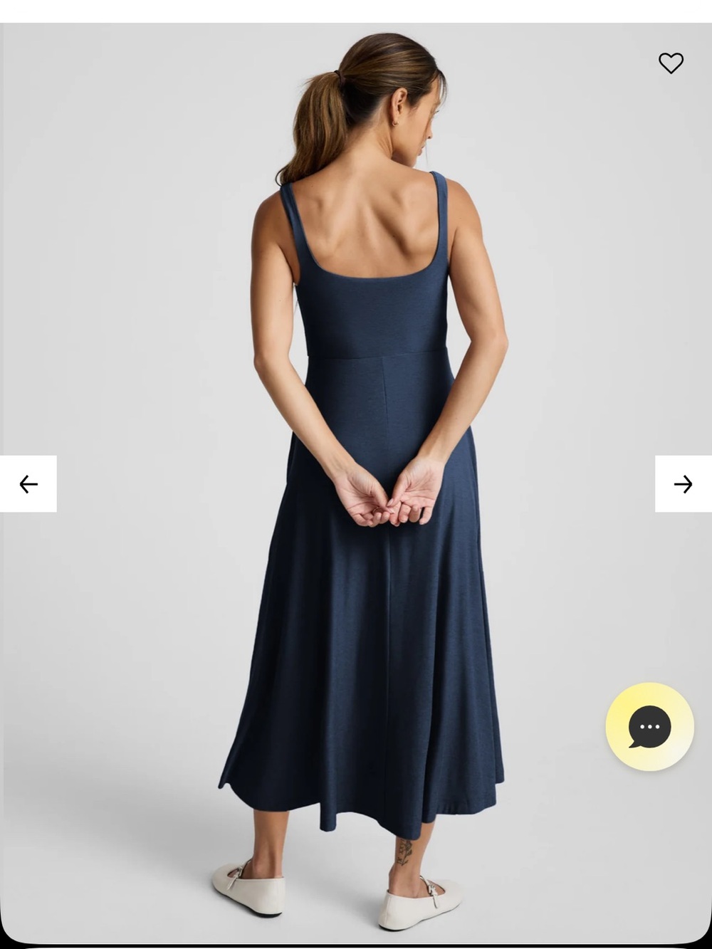 Beyond Yoga Featherweight Square Neck Midi Dress - Minty Slate Heather XL NWT - Picture 6 of 6